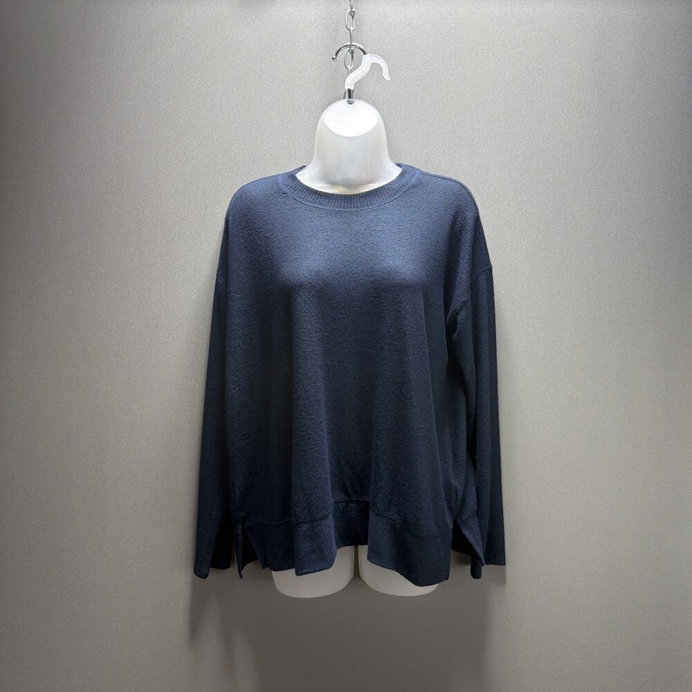 Lucky Brand Viscose Blend Stretch Crewneck Pullover, American Navy Sz Medium NWT